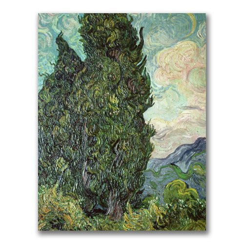 Cypresses  1889 by Vincent van Gogh  18x24-Inch Canvas Wall Art
