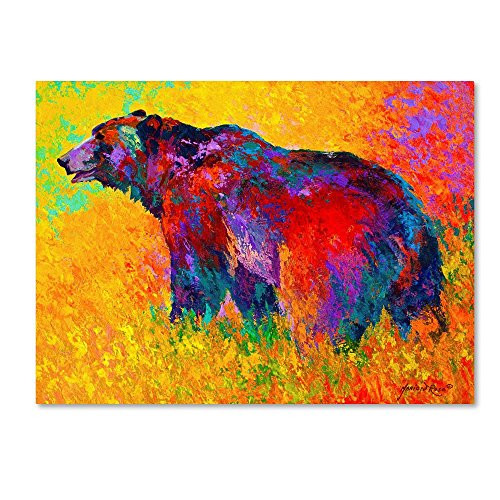 Into The Wind Grizz by Marion Rose  14x19-Inch Canvas Wall Art