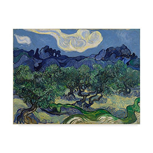 Trademark Fine Art Olive Trees by Vincent Van Gogh  18x24-Inch  Multicolor