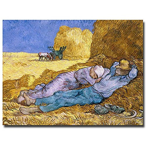 Siesta  After Mille  1890 by Vincent van Gogh  18 by 24-Inch Canvas Wall Art