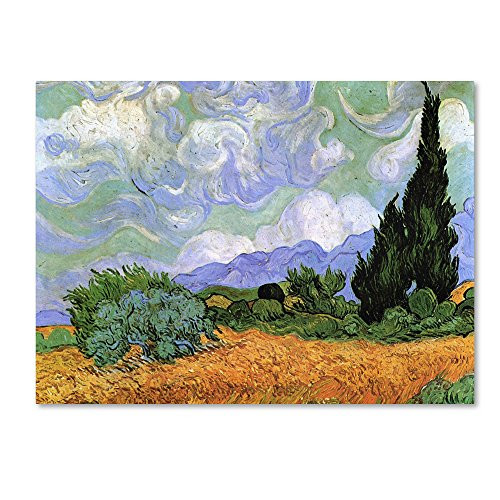 Wheatfield with Cypresses  1889 by Vincent van Gogh  24x32-Inch Canvas Wall Art