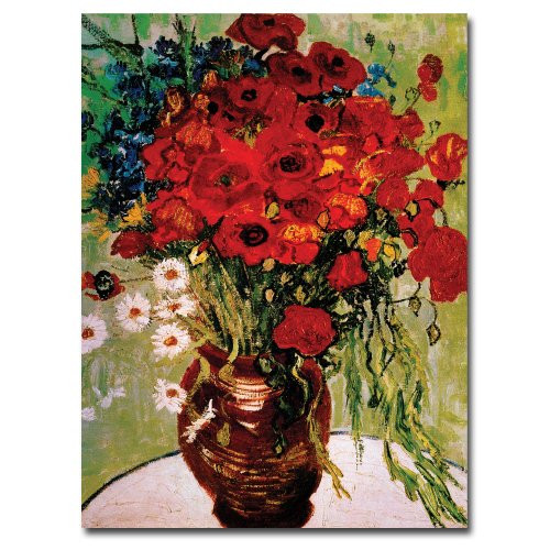 Daisies and Poppies by Vincent van Gogh 24x32-Inch Canvas Wall Art Daisies and Poppies by Vincent van Gogh 24x32-Inch Canvas Wall Art