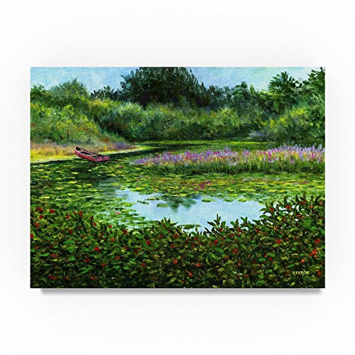 Monets Boat by John Morrow  14x19-Inch Canvas Wall Art