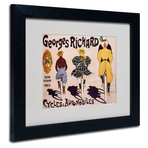 Cycles and Automobiles by Georges Richar with Black Frame Artwork  11 by 14-Inch