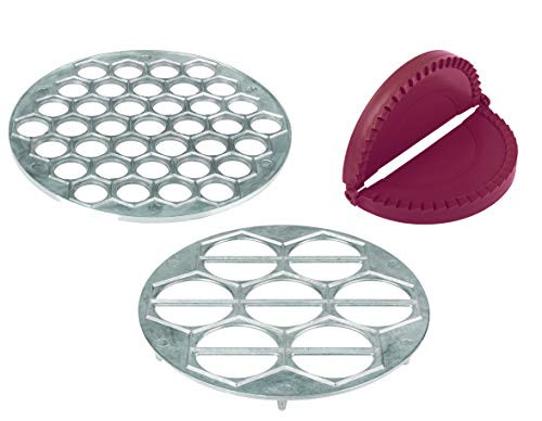 Kitchen Mold for Pelmeni and Vareniki - Pack of 3 - Ravioli and Dumplings Steel Maker Form - Chebureki and Russian Ravioli Maker