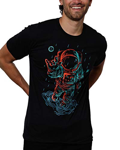 INTO THE AM Universal Love Glow in The Dark Graphic T-Shirt -Black  X-Large-