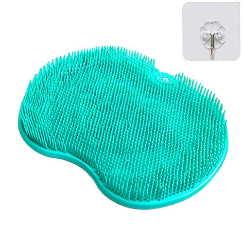 Shower Foot Scrubber Massager Cleaner  Acupressure Mat with Non-Slip Suction Cups  Improve Circulation Exfoliation  Soothes Tired Achy Feet  Reduce Fe