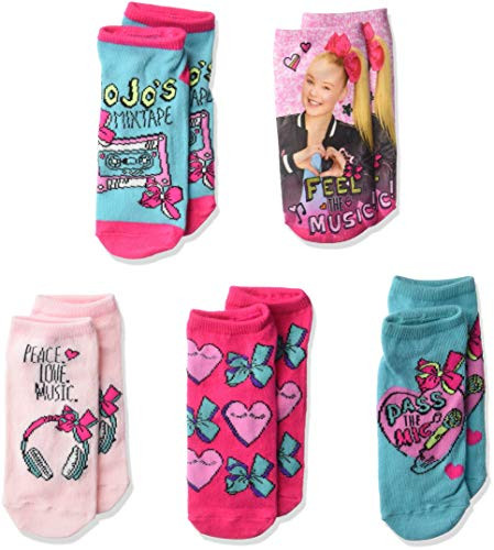 Jojo Siwa girls Jojo Siwa 5 Pack No Show Casual Sock  Assorted Pink  Fits Sock Size 6-8-5 Fits Shoe Size 7-5-3-5 US