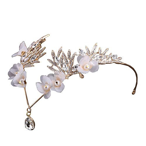Gold Bridal Headband for Women  Beach Wedding Headpiece Floral Hair Accessory Tiara for Brides Gold Gold Bridal Headband for Women  Beach Wedding Headpiece Floral Hair Accessory Tiara for Brides Gold