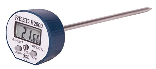 REED Instruments R2000 Stainless Steel Digital Stem Thermometer  -40 to 450°F --40 to 230°C-  Waterproof