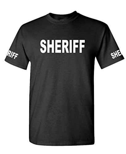 The Goozler Sheriff - Law Enforcement Duty Police cop - Mens Cotton T-Shirt  L  Black