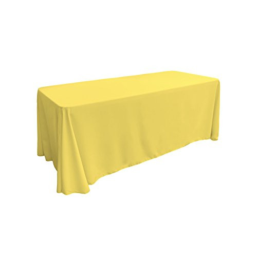 LA Linen Polyester Poplin Rectangular Tablecloth  90 x 156  Light Yellow