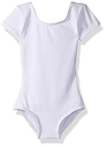Capezio Big Girls Team Basic Short Sleeve Leotard White L -12-14-