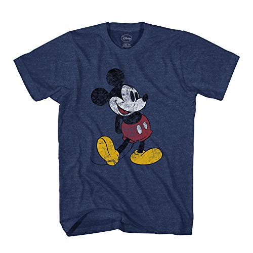 Disney Mickey Mouse Classic Distressed Standing T-Shirt -Indigo Black  X-Small-
