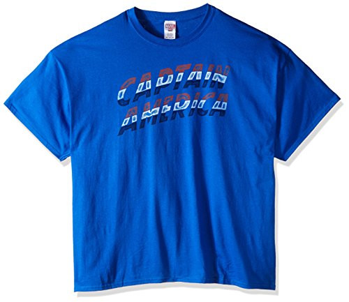Marvel Mens Big-Tall Captain America Americana T-Shirt  Royal  XX-Large