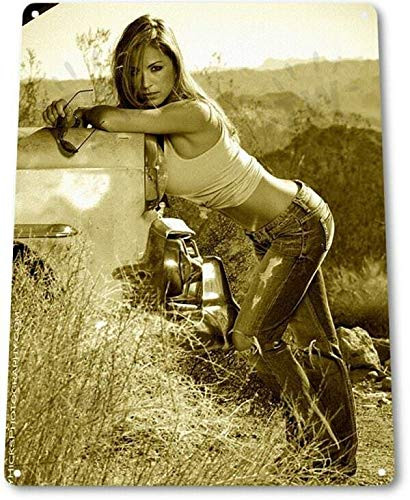 SRongmao Rest Area Pinup Girl Sexy Hot Rod Car Garage Auto Shop Man Cave Decor Metal Tin Sign 16x12in