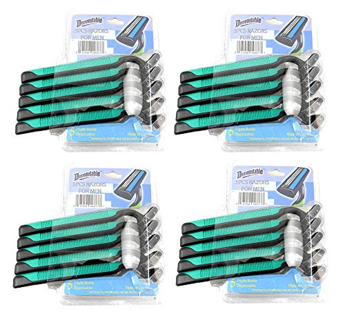 4 Packs of 5 Triple Blade Disposable Razors for Men
