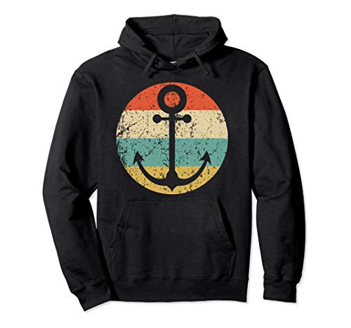 Nautical Sailing Retro Boat Anchor Icon Pullover Hoodie