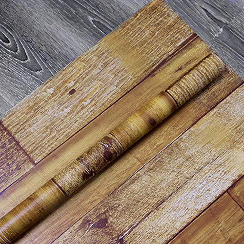 Reclaimed Wood Wallpaper Stick and Peel Self Adhesive Removable Wallpaper Roll Faux Distressed Wood Wallpaper Rustic Wood Plank Wallpaper Peel and Sti