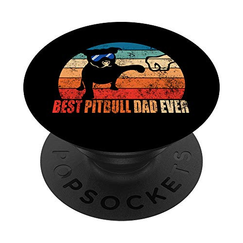 Best Pitbull Dad Ever Fist Bump Pittie Men Gift Son Daughter PopSockets PopGrip Swappable Grip for Phones and Tablets