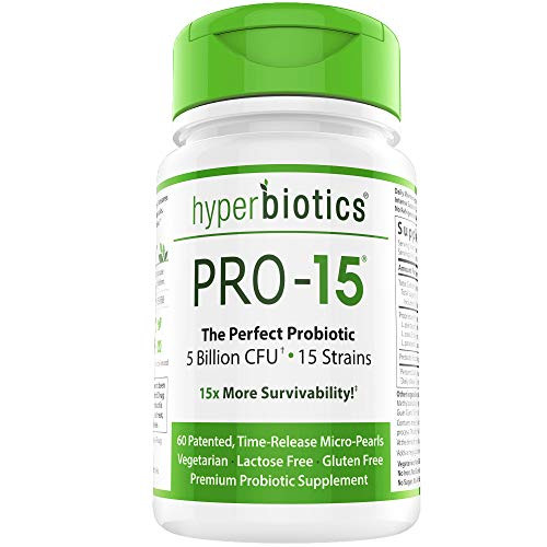 Hyperbiotics PRO-15 Probiotics60 Daily Time Release Pearls15x More Survivability Than Probiotic Capsules With Patented Delivery TechnologyEasy to Swallow Probiotic Supplement Hyperbiotics PRO-15 Probiotics60 Daily Time Release Pearls15x More Survivability Than Probiotic Capsules With Patented Delivery TechnologyEasy to Swallow Probiotic Supplement