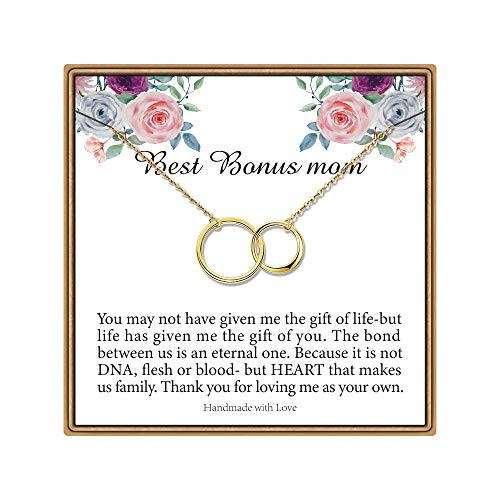 IEFLIFE Bonus Mom Gifts  Two Circles Necklace Stepmom Step Mom Gifts from Daughter Gifts for Stepmom from Daughter IEFLIFE Bonus Mom Gifts  Two Circles Necklace Stepmom Step Mom Gifts from Daughter Gifts for Stepmom from Daughter