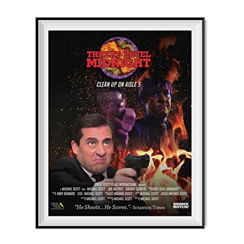 My Party Shirt Threat Level Midnight Movie Poster The Office Michael Scott Dunder Mifflin 11x14