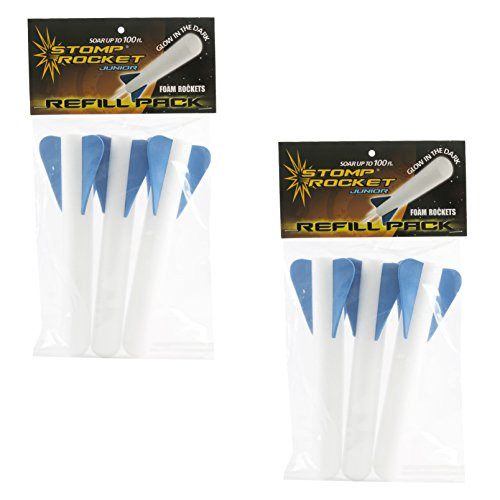 Junior Stomp Rocket Glow in the Dark Refill - 2 PACK (Includes 6 Rockets)
