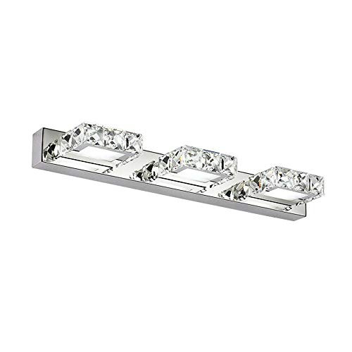 9W LED Bathroom Vanity Lights 3-Lights 18-11in Modern Crystal Mirror Front Lighting Fixtures Led Make up Wall Sconces Lighting for Bathroom 9W LED Bathroom Vanity Lights 3-Lights 18-11in Modern Crystal Mirror Front Lighting Fixtures Led Make up Wall Sconces Lighting for Bathroom