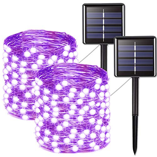 JMEXSUSS 2 Pack 200 LED Solar Christmas Lights Outdoor Waterproof Super Bright Oversize Solar String Lights 66ft Copper Wire Purple Solar Fairy Ligh JMEXSUSS 2 Pack 200 LED Solar Christmas Lights Outdoor Waterproof Super Bright Oversize Solar String Lights 66ft Copper Wire Purple Solar Fairy Ligh