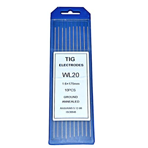 TIG Welding Tungsten Electrodes WL20 2 lanthanated tungsten Electrodes rods for TIG welding 1-16 x 7 -Blue EWLa20- 10-Pack TIG Welding Tungsten Electrodes WL20 2 lanthanated tungsten Electrodes rods for TIG welding 1-16 x 7 -Blue EWLa20- 10-Pack