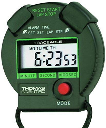 Thomas 1044 ABS Plastic Traceable Workhorse LCD Digital Stopwatch  0-01 Percent Accuracy  2-3-8 Diameter x 5-8 Depth