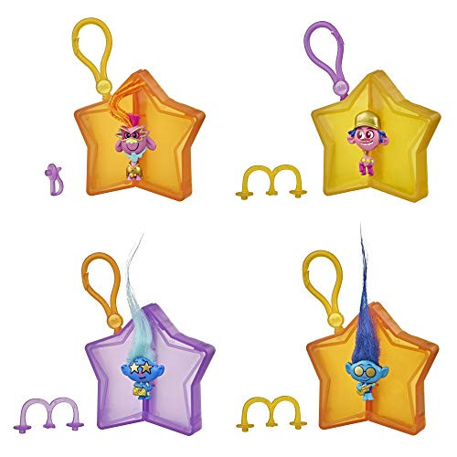 Trolls DreamWorks World Tour Tiny Dancers Surprise 4-Pack Series 4  Tiny Dancers Dolls  Clips  Rings  and Glasses  Toy for Kids 4 and Up