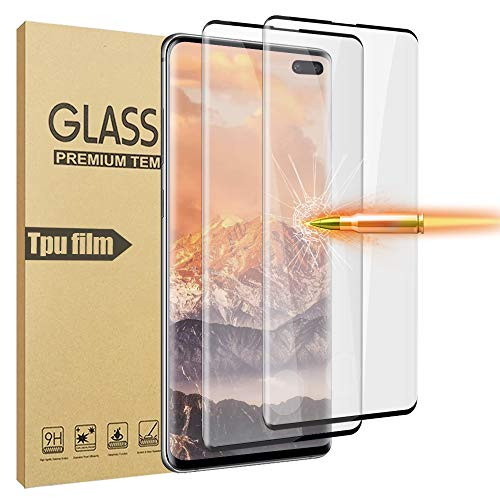 GBBC Screen Protector for Samsung Galaxy S10 Plus  2 Pack Tempered Glass 3D Full Coverage Support Fingerprint Sensor HD Clear Screen Protector for Sam
