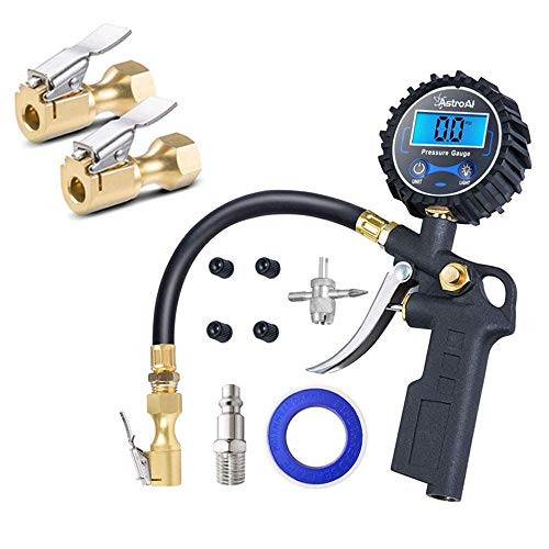 AstroAI 250PSI Tire Inflator with Pressure Gauge and Air Chuck Bundle