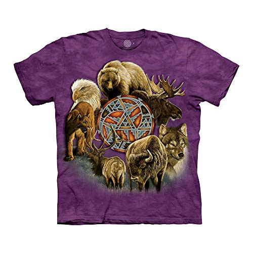 The Mountain Animal Spirit Circle Adult T-Shirt Purple 5XL The Mountain Animal Spirit Circle Adult T-Shirt Purple 5XL