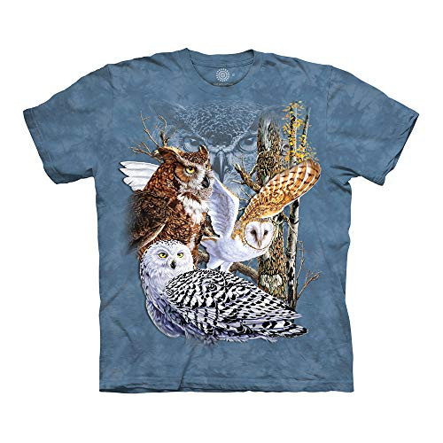 The Mountain Find 11 Owls Adult T-Shirt  Blue  XL