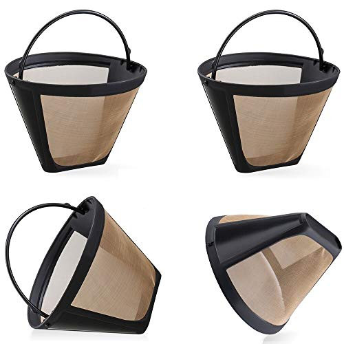 Reusable Coffee Filters  4 Pack Basket Coffee Filters 6-12 Cup Cone Replacement Coffee Filters with Stainless Steel Mesh for Cuisinart DCC-3200 DCC-12