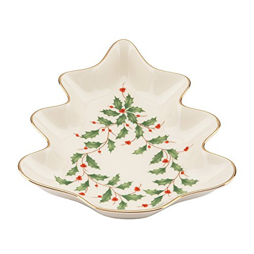 Lenox Holiday Tree Candy Dish,Ivory