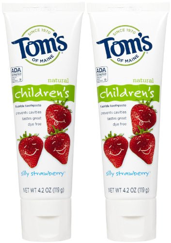 Toms of Maine Anticavity Fluoride Childrens Toothpaste - 4-2 oz - Silly Strawberry - 2 pk