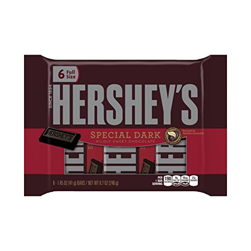 HERSHEY'S Special Dark Chocolate Candy Bars, 6 Count HERSHEY'S Special Dark Chocolate Candy Bars, 6 Count