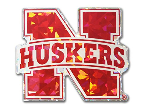 Elektroplate Nebraska Huskers Red NCAA Reflective 3D Decal Domed Auto Sticker Emblem