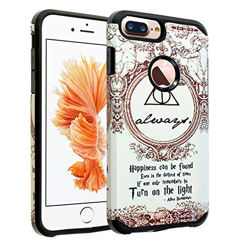 iPhone 8 Plus Case  DURARMOR Harry Potter Deathly Hallows Dual Layer Hybrid Shockproof Ultra Slim Fit Armor Air Cushion Defender Protector Cover for i