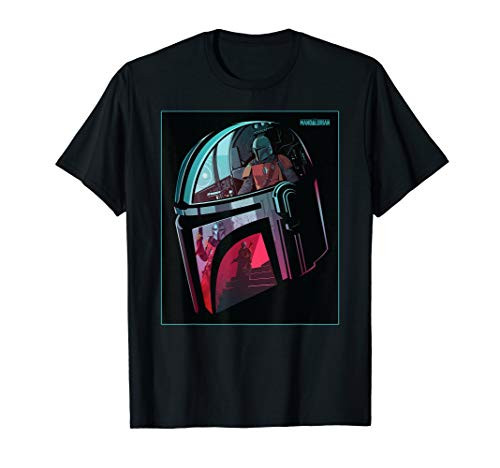 Star Wars The Mandalorian Neon Helmet T-Shirt