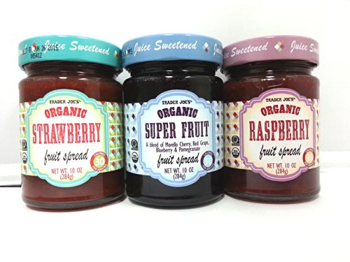 Trader Joes Organic Fruit Spread 3-Pack - Strawberry  Raspberry and Superfruit