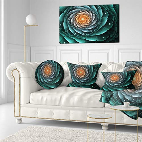 Designart PT11817-40-20 Fractal Flower Turquoise Digital Large Floral Canvas Art Print 40x20 Green Designart PT11817-40-20 Fractal Flower Turquoise Digital Large Floral Canvas Art Print 40x20 Green