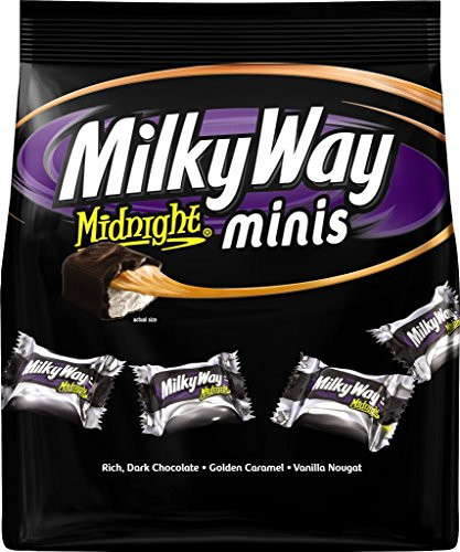 Milky Way Midnight Dark Chocolate Minis Size Candy Bars Bag  8-9 Oz -Pack of 3-