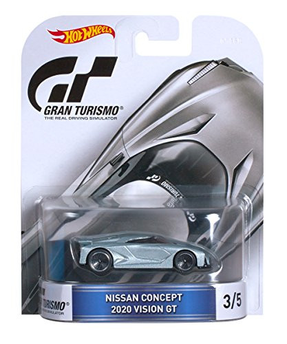 Hot Wheels Retro Entertainment Gran Turismo Nissan Concept 2020 Vision GT Die-Cast Vehicle 3/5,  Silver