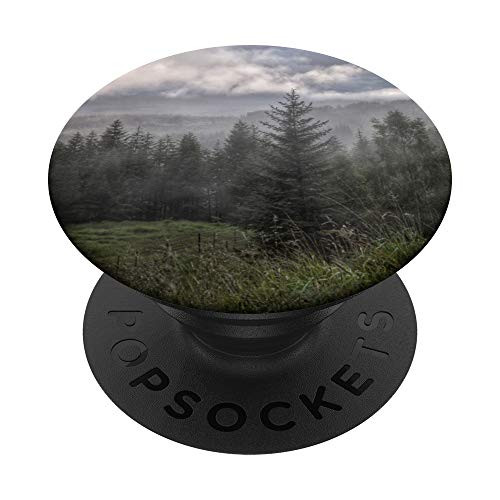 Pine Tree Forest Trees Outdoor Foggy Mountains PopSockets Grip and Stand for Phones and Tablets