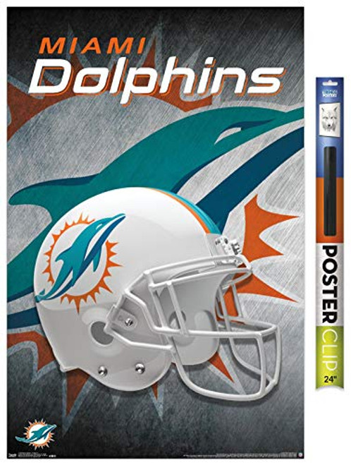 Trends International NFL Miami Dolphins - Helmet 18 Wall Poster  22-375 x 34  Poster and Clip Bundle Trends International NFL Miami Dolphins - Helmet 18 Wall Poster  22-375 x 34  Poster and Clip Bundle